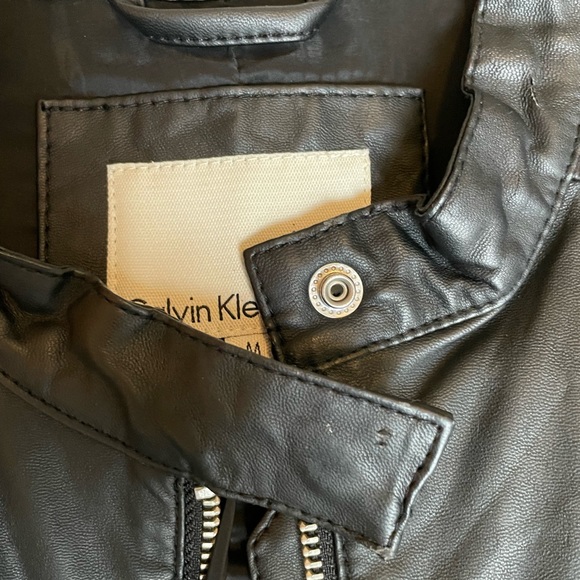 Calvin Klein Jeans Jackets Coats Calvin Klein Womens Black Faux Leather Motorcycle Jacket